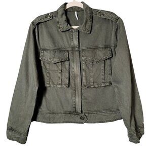 Young Fabulous Broke YFB Green Damon Military Utility Full Zip Bomber Jacket S